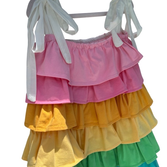 Lola + The Boys Rainbow Ruffle Dress - Picture 3 of 6